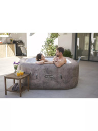 Lay‑Z‑Spa Rome EnergySense UltraFit AirJet Smart Inflatable Square Hot Tub with Cover, 6 Person, Brown Marble - thumbnail 6