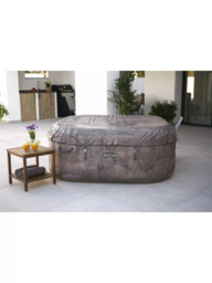 Lay‑Z‑Spa Rome EnergySense UltraFit AirJet Smart Inflatable Square Hot Tub with Cover, 6 Person, Brown Marble - thumbnail 5