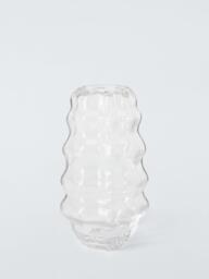 John Lewis Ripple Glass Vase, H22cm, Deep Navy