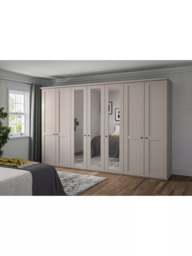 John Lewis Marlow 350cm Hinged Mirrored Wardrobe, Champagne - thumbnail 2
