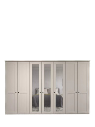 John Lewis Marlow 350cm Hinged Mirrored Wardrobe, Champagne - thumbnail 3