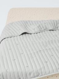 John Lewis Kids' Moon and Stars Embroidered Quilt, Grey - thumbnail 3