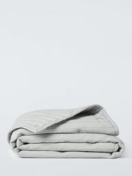 John Lewis Kids' Moon and Stars Embroidered Quilt, Grey - thumbnail 4