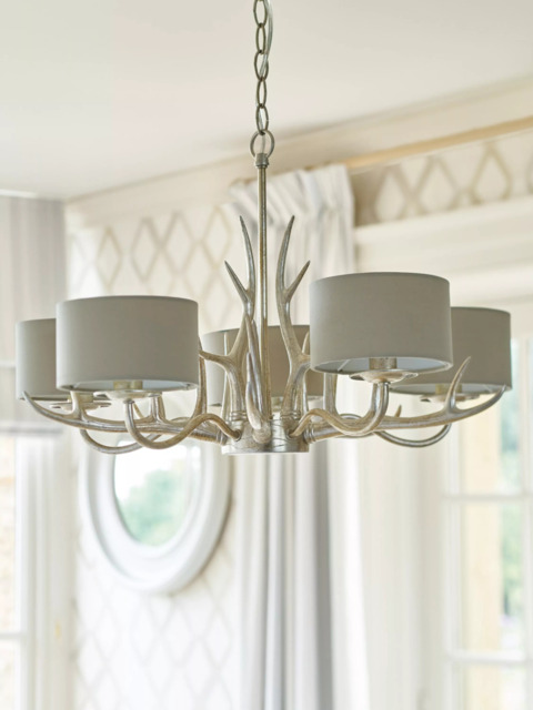 Laura Ashley Mulroy 5 Arm Chandelier Ceiling Light, Champagne - image 1