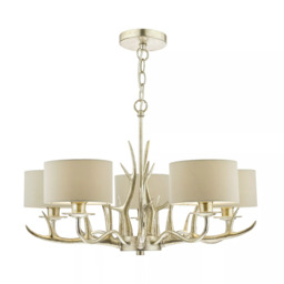 Laura Ashley Mulroy 5 Arm Chandelier Ceiling Light, Champagne - thumbnail 5