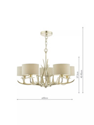 Laura Ashley Mulroy 5 Arm Chandelier Ceiling Light, Champagne - thumbnail 6