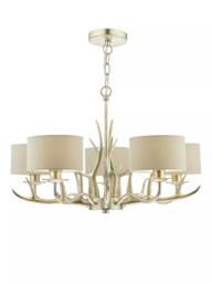 Laura Ashley Mulroy 5 Arm Chandelier Ceiling Light, Champagne - thumbnail 2
