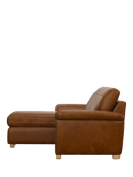 John Lewis Camden LHF Chaise Leather Sofa Bed, Light Leg - thumbnail 3