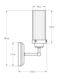 John Lewis Ribbed Glass Bathroom Wall Light - thumbnail 5