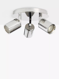 John Lewis Andorra LED 3 Arm Bathroom Ceiling Plate, Chrome - thumbnail 3