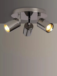 John Lewis Andorra LED 3 Arm Bathroom Ceiling Plate, Chrome