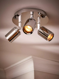 John Lewis Andorra LED 3 Arm Bathroom Ceiling Plate, Chrome - thumbnail 2