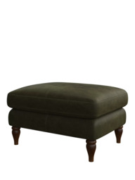 John Lewis Camber Leather Footstool, Dark Leg - thumbnail 4