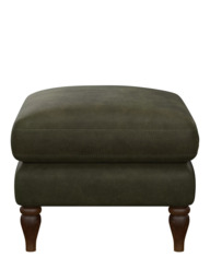 John Lewis Camber Leather Footstool, Dark Leg - thumbnail 3
