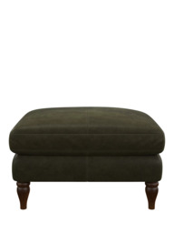 John Lewis Camber Leather Footstool, Dark Leg - thumbnail 5