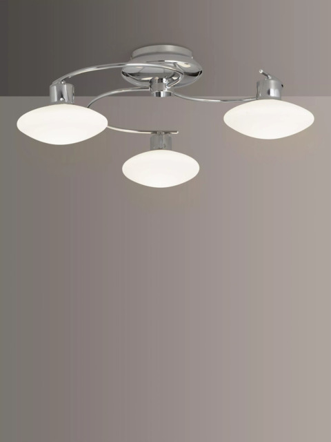 John Lewis Tameo LED Semi Flush 3 Arm Ceiling Light, Chrome - image 1