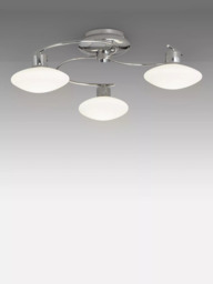 John Lewis Tameo LED Semi Flush 3 Arm Ceiling Light, Chrome - thumbnail 5