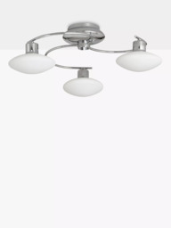 John Lewis Tameo LED Semi Flush 3 Arm Ceiling Light, Chrome - thumbnail 3