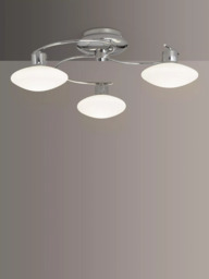 John Lewis Tameo LED Semi Flush 3 Arm Ceiling Light, Chrome - thumbnail 1