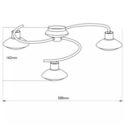 John Lewis Tameo LED Semi Flush 3 Arm Ceiling Light, Chrome - thumbnail 6