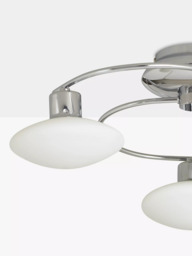 John Lewis Tameo LED Semi Flush 3 Arm Ceiling Light, Chrome - thumbnail 4