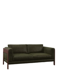 John Lewis Nest Large 3 Seater Leather Sofa, Dark Leg