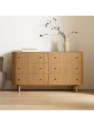 west elm Ellington 6 Drawer Chest of Drawers, Oak Veneer - thumbnail 2