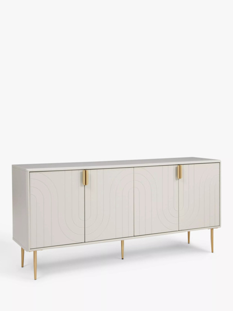 "John Lewis Harvard TV Stand Sideboard for TVs up to 75"", Light Grey"
