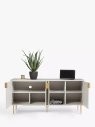 "John Lewis Harvard TV Stand Sideboard for TVs up to 75"", Light Grey" - thumbnail 4
