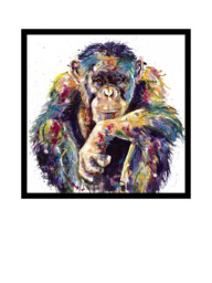 John Lewis Louise Luton 'I'm Still Thinking' Framed Print, 80 x 80cm, Gold/White - thumbnail 1