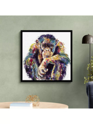 John Lewis Louise Luton 'I'm Still Thinking' Framed Print, 80 x 80cm, Gold/White - thumbnail 2