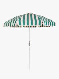 Business & Pleasure Co. Club Umbrella Striped Garden Parasol, 2m, Bistro Green