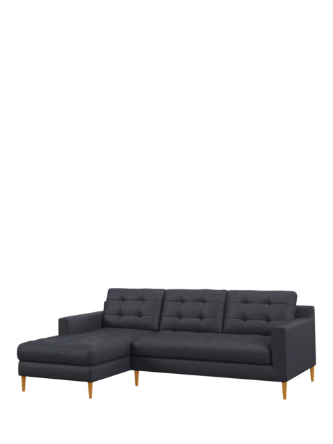 John Lewis Draper II LHF Chaise Leather Sofa, Light Leg - image 1