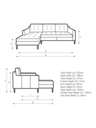 John Lewis Draper II LHF Chaise Leather Sofa, Light Leg - thumbnail 2