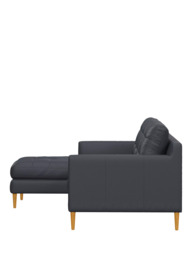 John Lewis Draper II LHF Chaise Leather Sofa, Light Leg - thumbnail 3