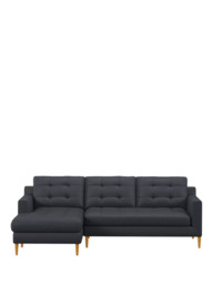 John Lewis Draper II LHF Chaise Leather Sofa, Light Leg - thumbnail 5