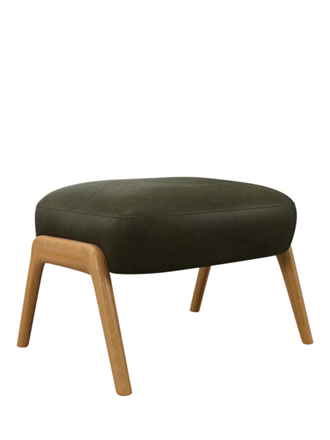 John Lewis Hendricks Leather Footstool, Light Leg - image 1