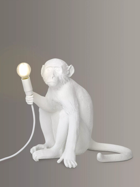 Seletti Sitting Monkey Table Lamp, White - image 1