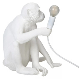 Seletti Sitting Monkey Table Lamp, White - thumbnail 5