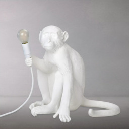 Seletti Sitting Monkey Table Lamp, White - thumbnail 2