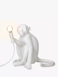 Seletti Sitting Monkey Table Lamp, White - thumbnail 3