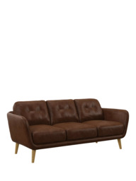 John Lewis Arlo 3 Seater Leather Sofa, Light Leg