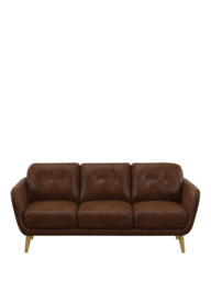 John Lewis Arlo 3 Seater Leather Sofa, Light Leg - thumbnail 5