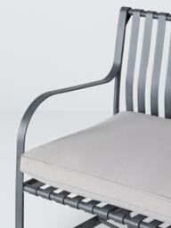 John Lewis Ribbon 2-Seater Metal Garden Bench, Grey - thumbnail 3