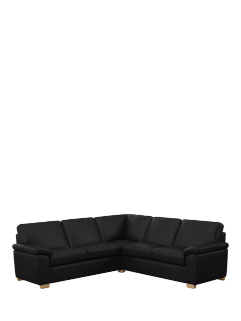 John Lewis Camden 5+ Seater Corner Leather Sofa, Light Leg - image 1
