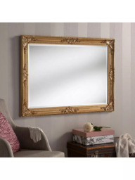 Yearn Baroque Rectangular Wood Framed Wall Mirror - thumbnail 2