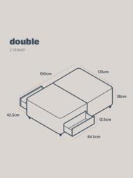 Silentnight Non-Sprung 2 Drawer Upholstered Divan Base, Double - thumbnail 5