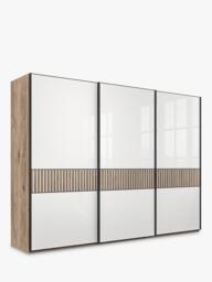 John Lewis Newlyn 3m Sliding Wardrobe with 3 Glass Doors