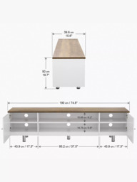 AVF Whitesands 1900 TV Stand for TVs up to 85” - thumbnail 6