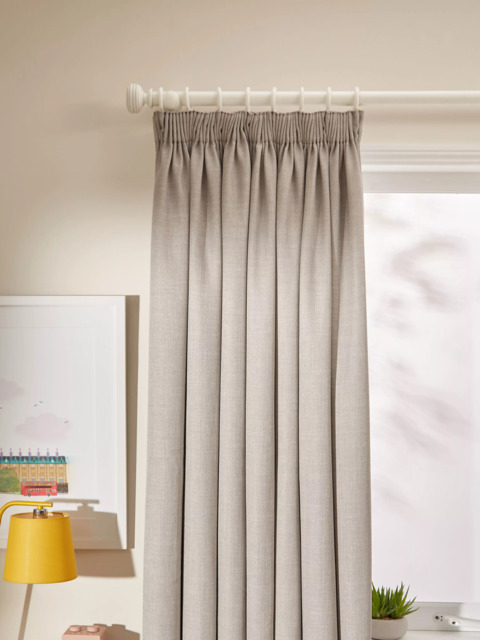 John Lewis Textured Weave Pair Blackout Lined Pencil Pleat Curtains - image 1